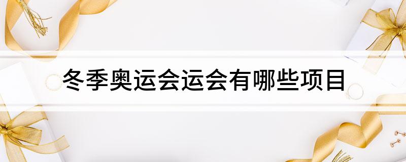 冬季奥运会运会有哪些项目(图1)